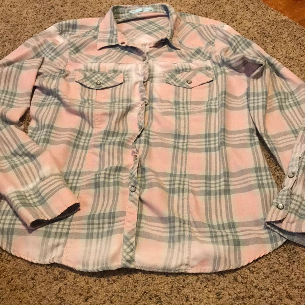 Light pink and grey flannel